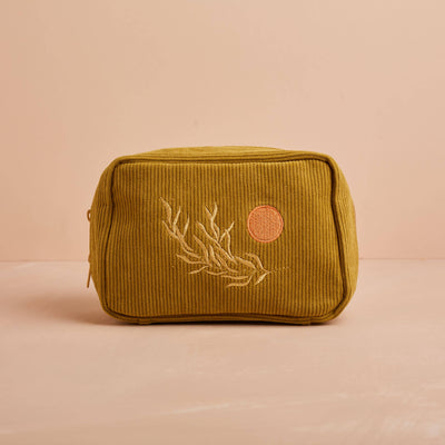 Manšestrová kosmetická taška ~ Olive