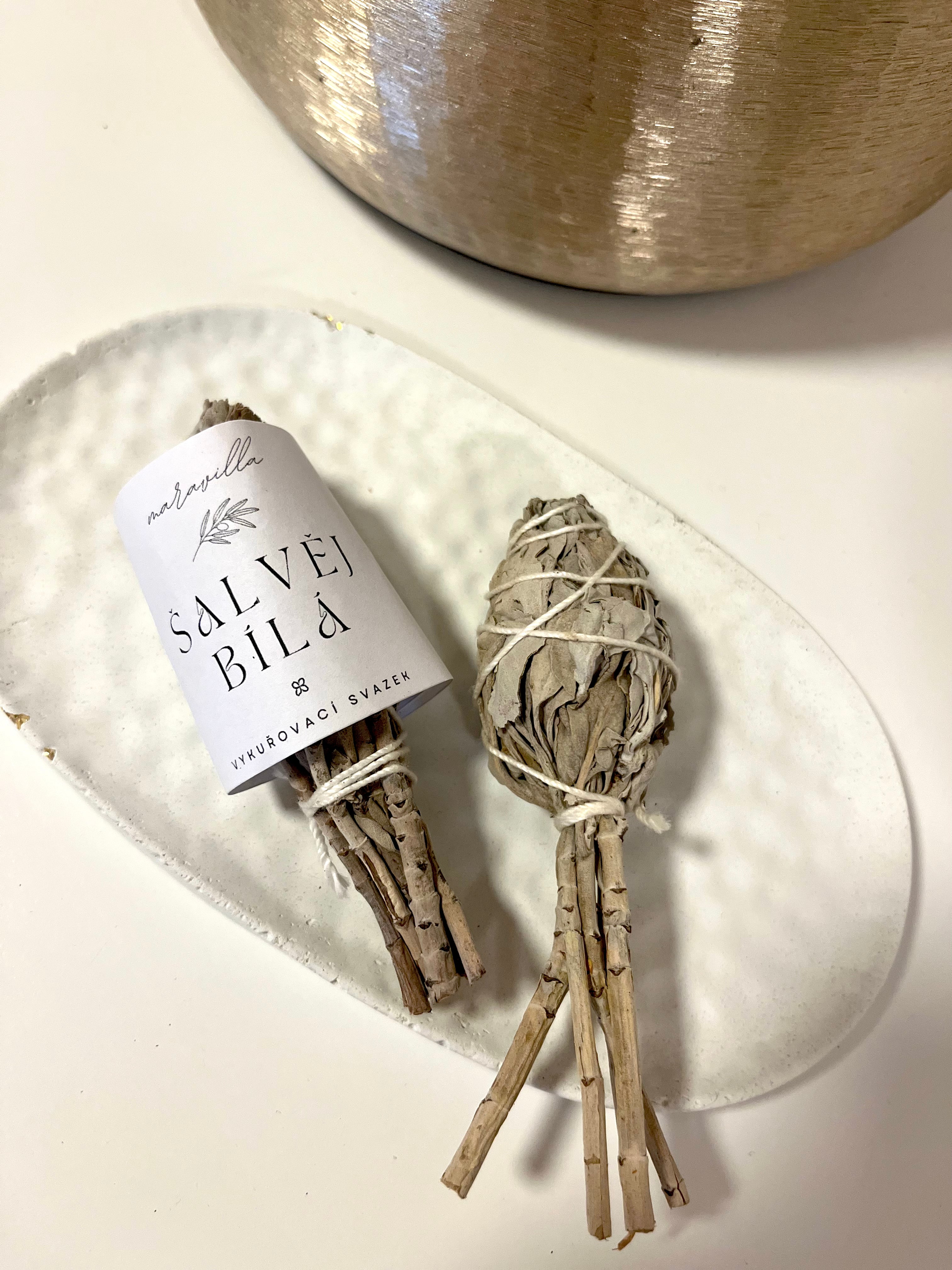 Šalvěj Bílá vykuřovací svazek ~ pochodeň