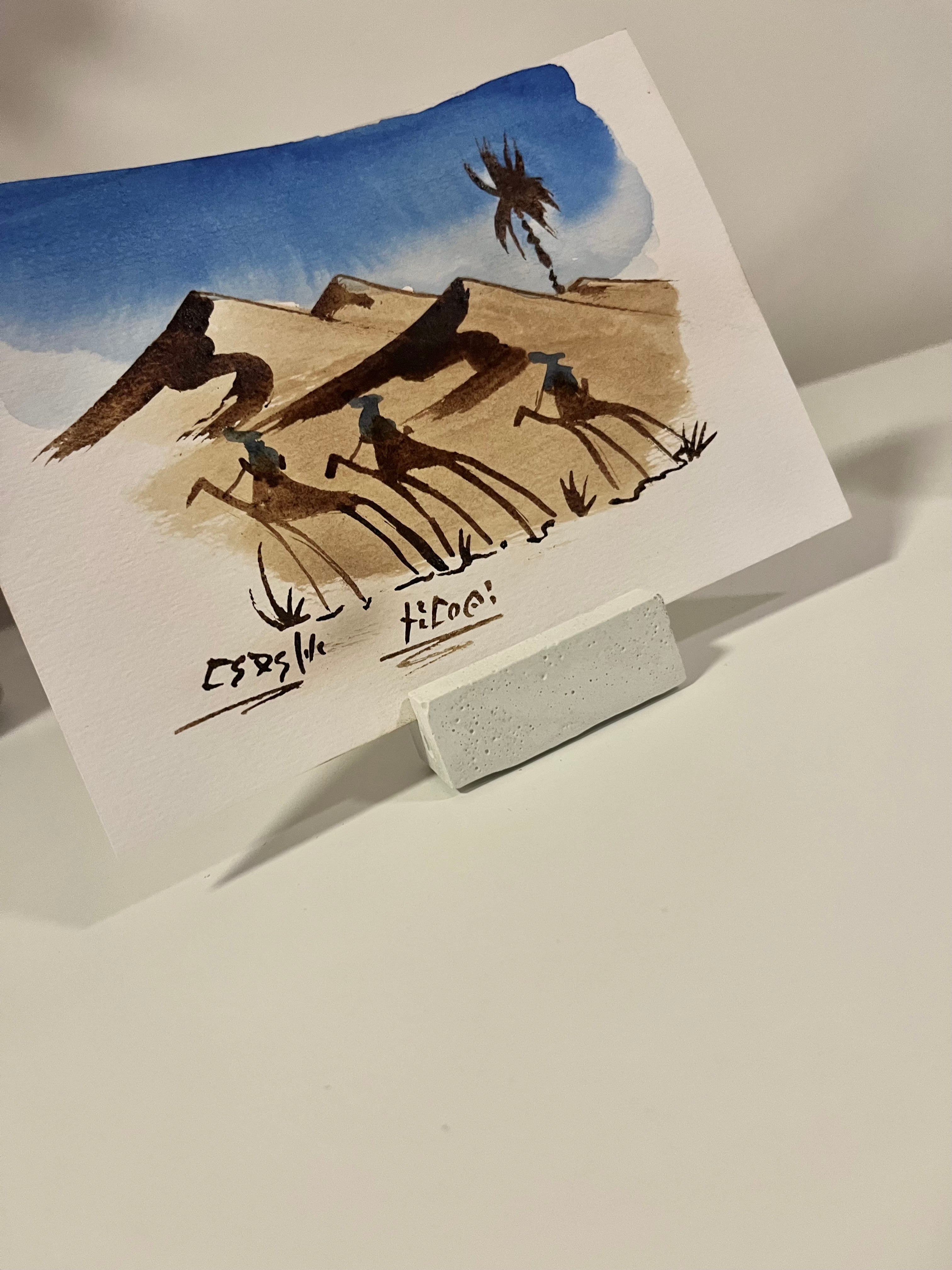 Betonový držák na fotku ~ bílý