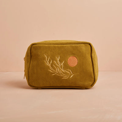 Manšestrová kosmetická taška ~ olive