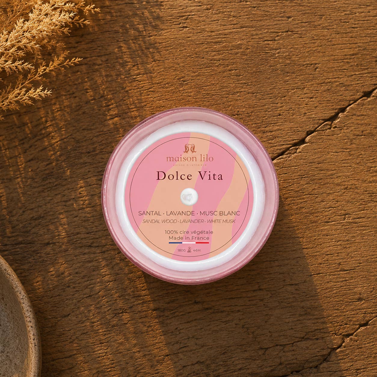Vonná svíčka Dolce Vita | Levandule z Provence & santalové dřevo